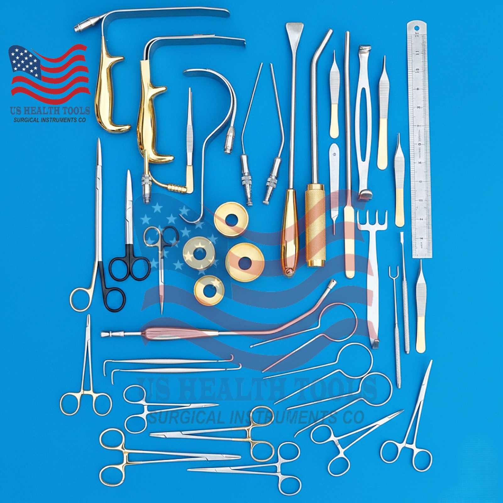 Breast Augmentation Set Of 38 Pcs Plastic Surgery Surgical Instruments