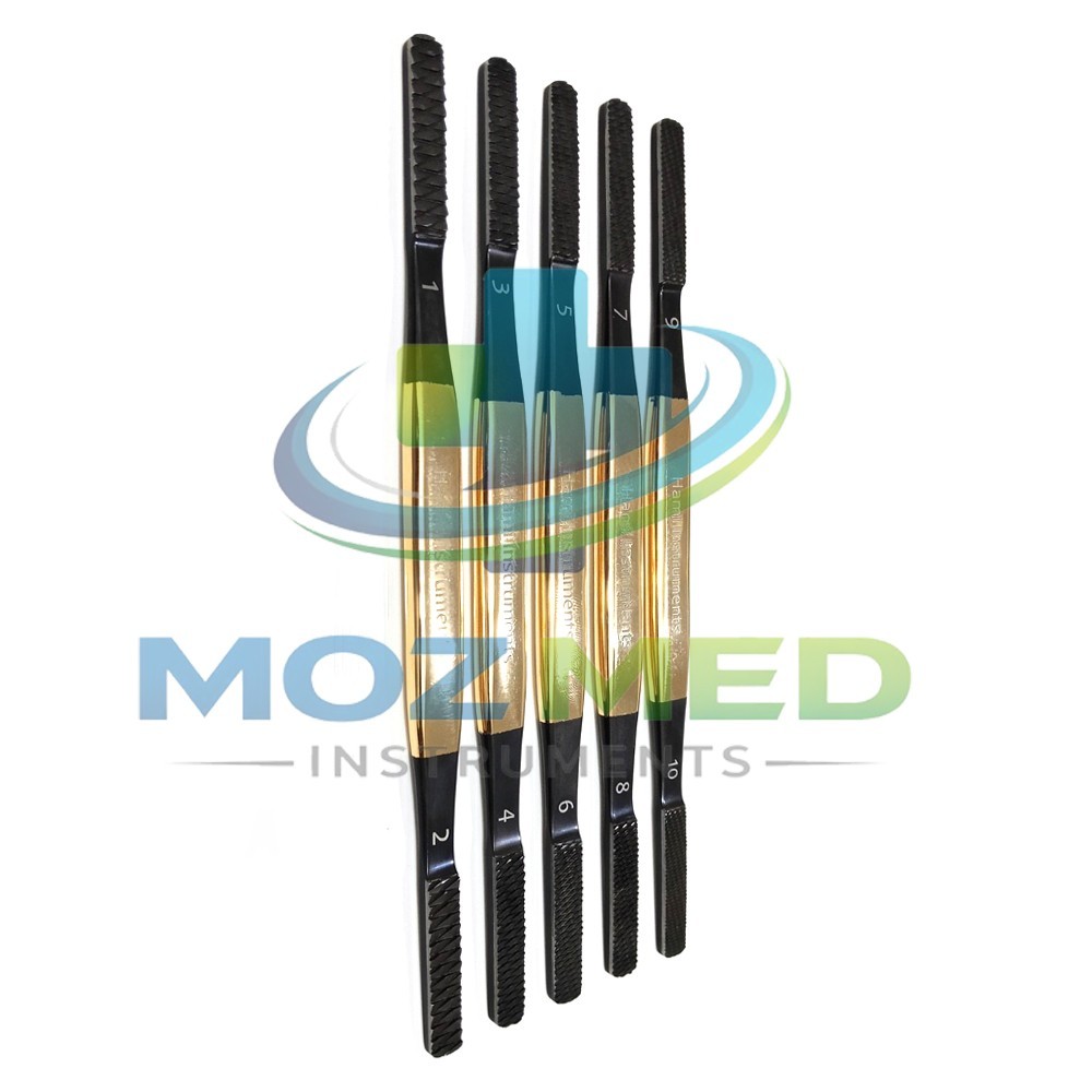 Fomon Bone File Nasal Rasp T/C ENT Set of 5 RhinoPlasty & Surgical Instruments