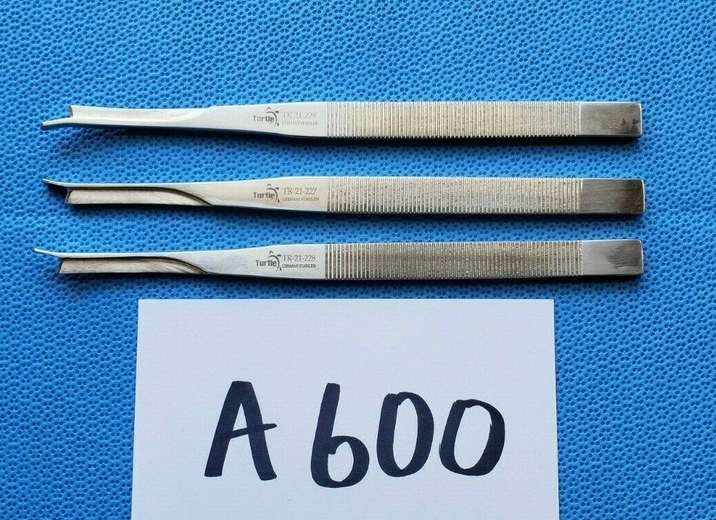 3 Pcs Silver Osteotome 7″ Set With-Single Guard Straight, Right, Left