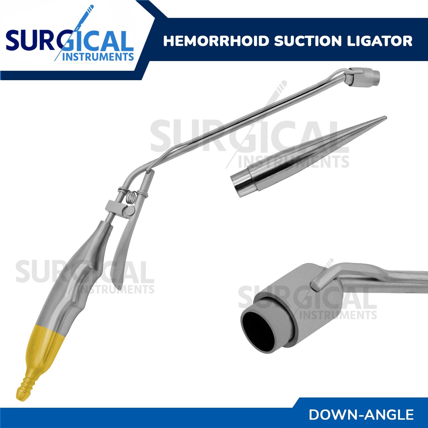 Hemorrhoid Suction Ligator Rectal Down Angle Surgical Instruments German Grade