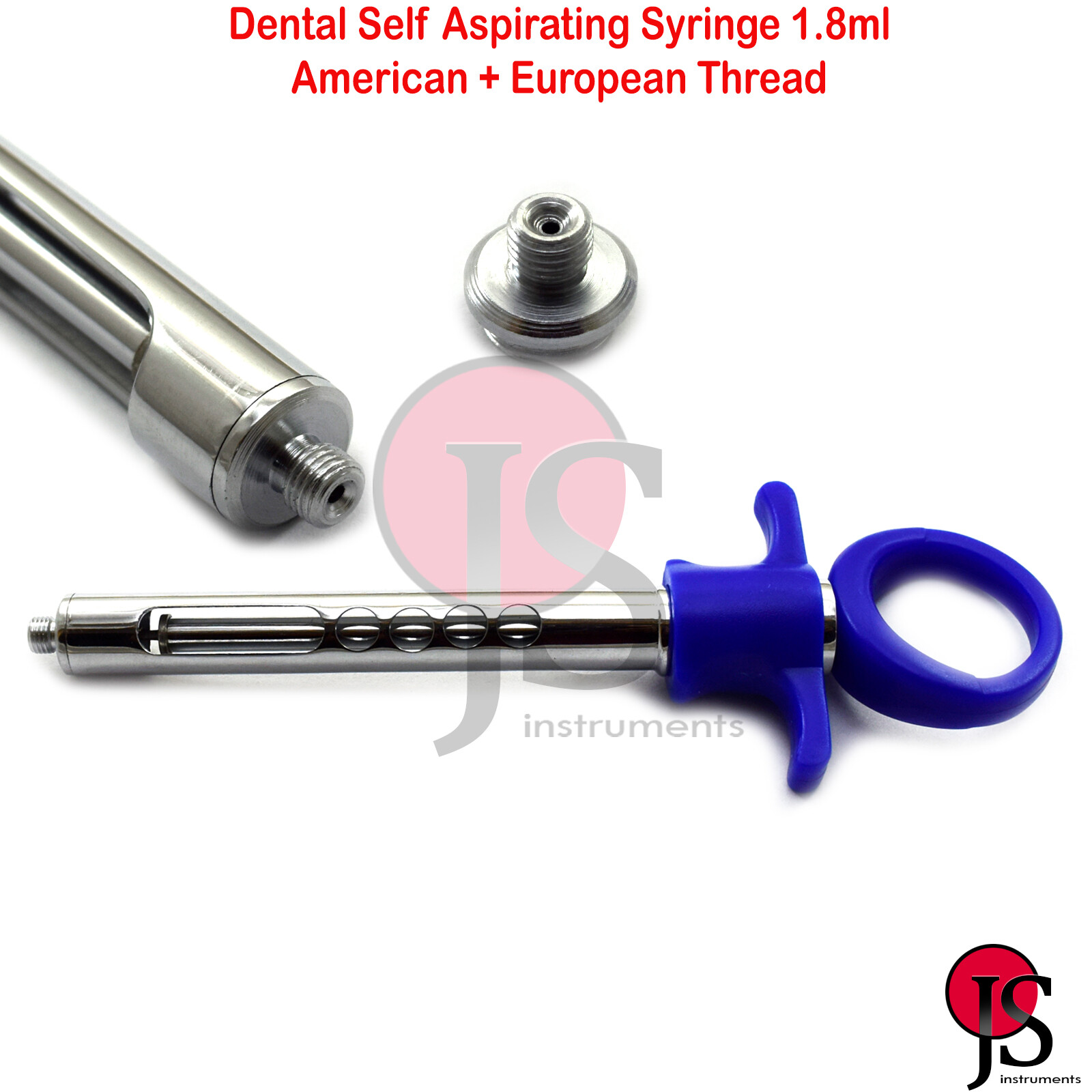Anesthetic Anesthesia Dental Self Aspirating Syringe 1.8ml Surgical FREE THREAD