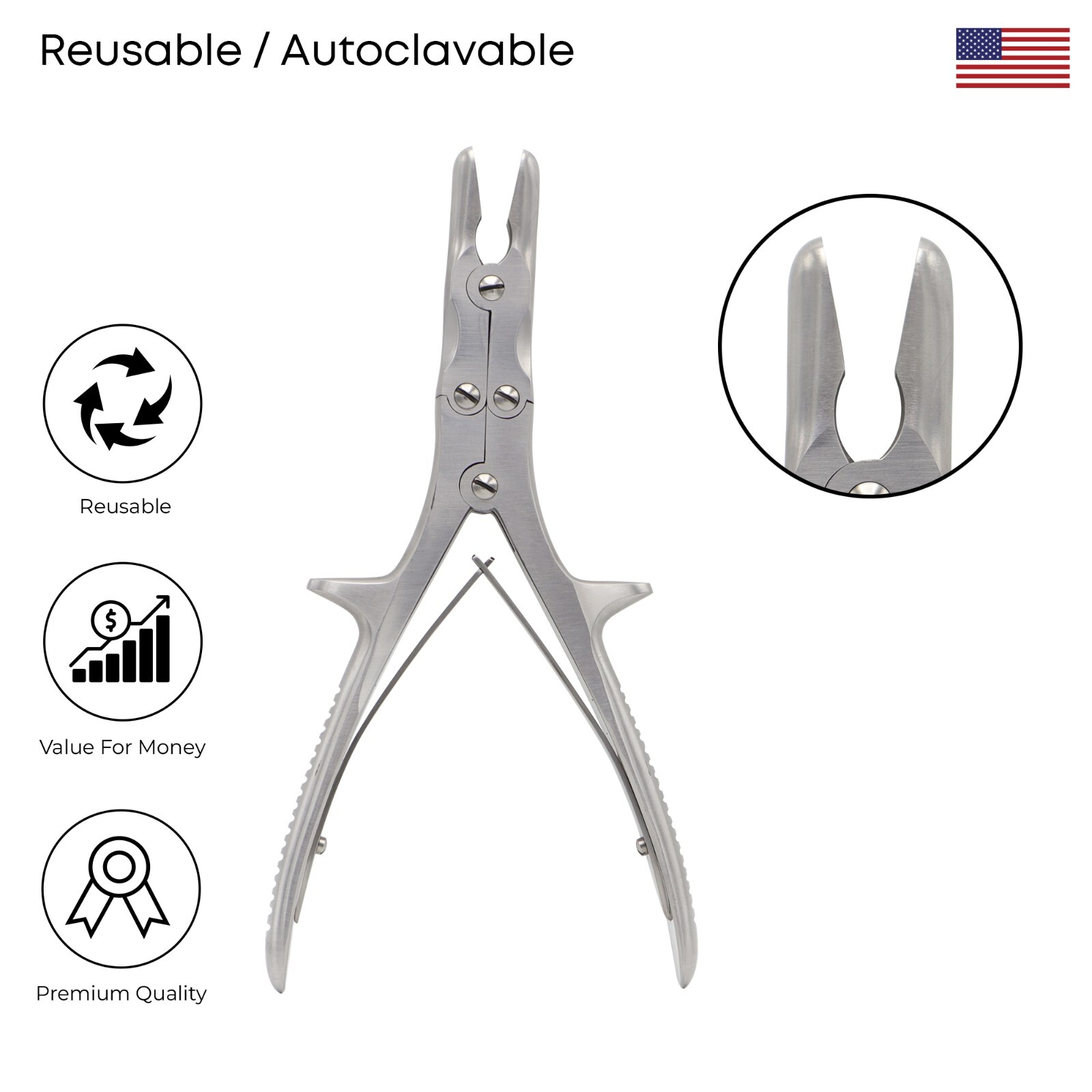 Stille Luer Bone Ronguer 22.5 cm Curved Stainless Steel Surgical Instruments