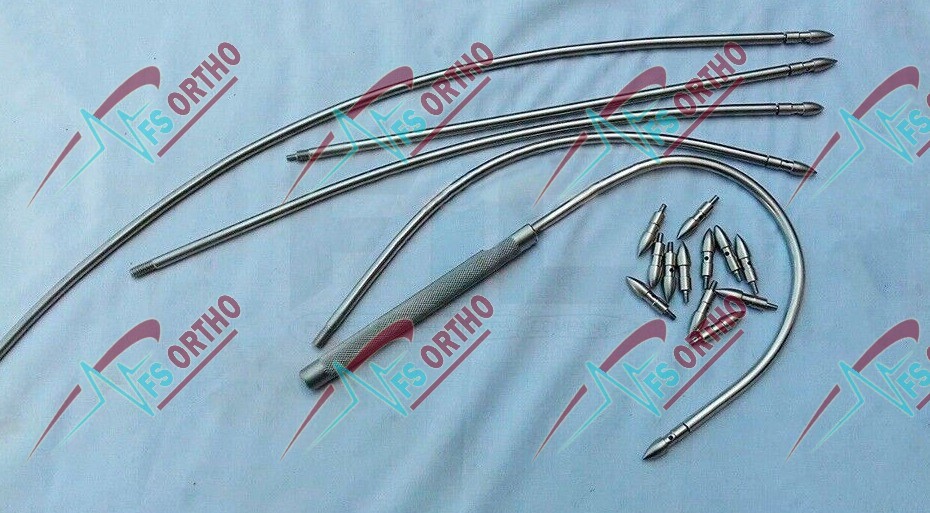 Vascular Set Fistula Tunneler Set of 11 PCs Orthopedic Surgical Instruments A+