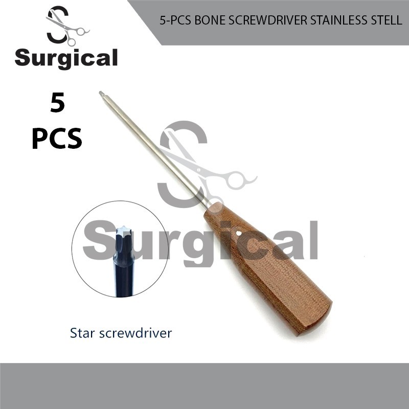 Star Bone Screwdriver Set 5-Pcs Stainless Steel Orthopedics Screw Driver