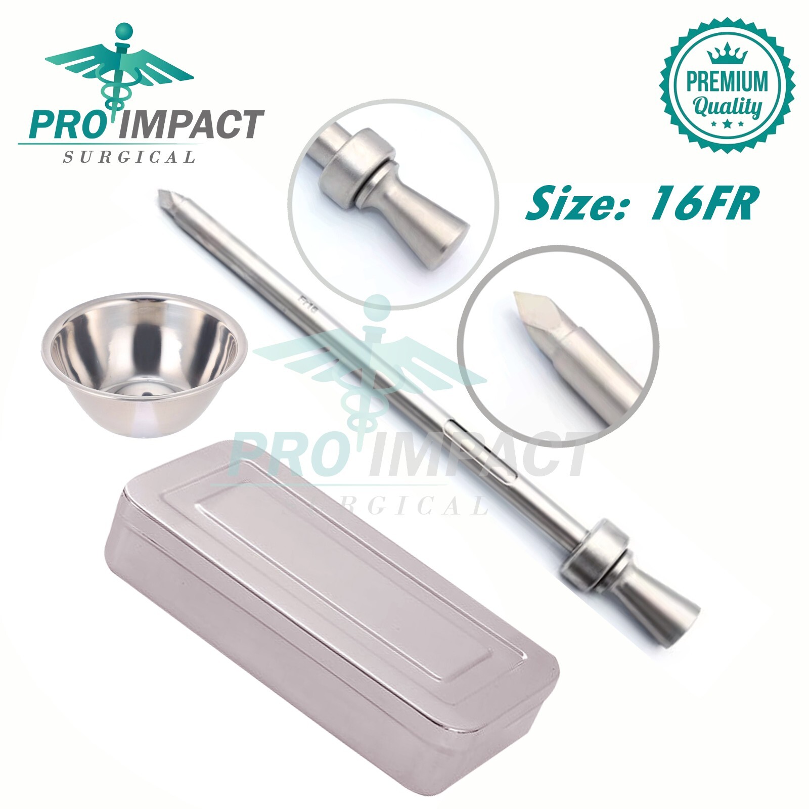 Suprapubic trocar for cystostomy 16FR Set Stainless Steel Surgical Instruments