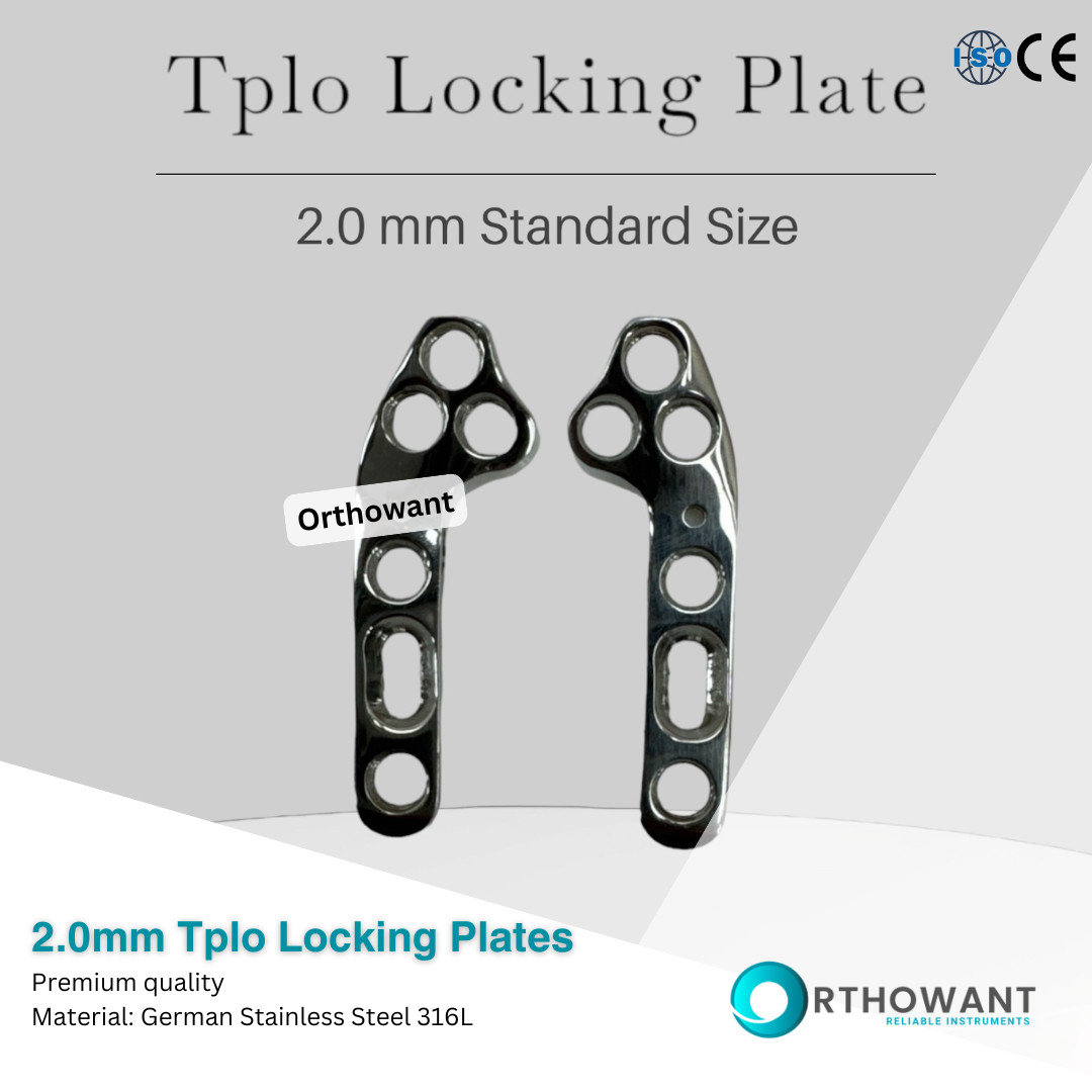 2.0mm TPLO Locking Plates 1 Pair Pre-contoured 316L Voi Style By Orthowant