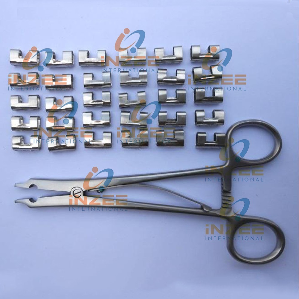 Raney Scalp Clip Applicator Plus 30 Pcs Clips Set Surgical Instruments By Inzee