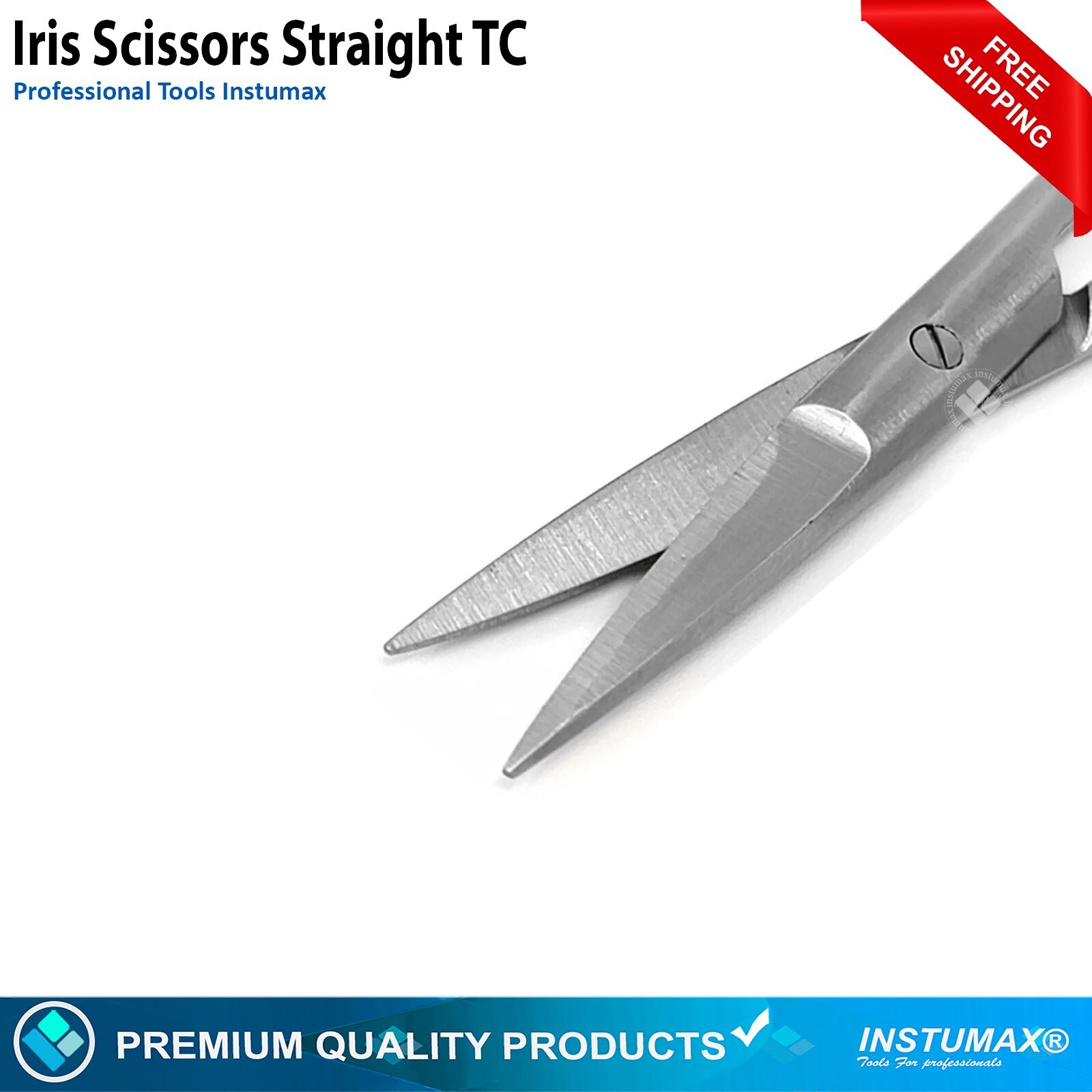 T/C Iris Scissors 4.5″ Straight Surgical Dental With Tungsten Carbide Inserts