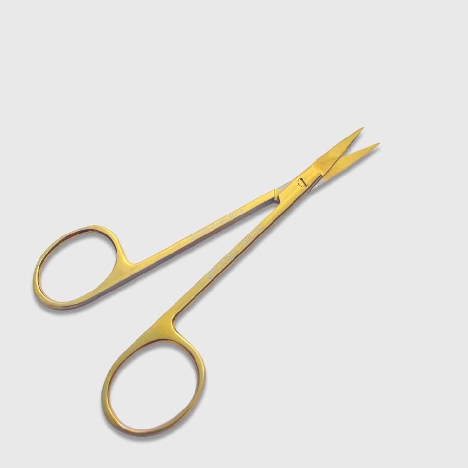 Iris Simple Scissor Straight 11.5 Cm 4.5″ Gold plated surgical Instrument
