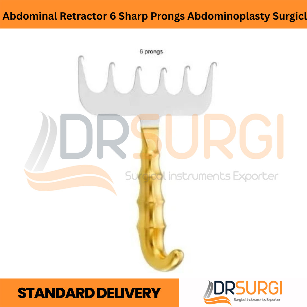 Yancoskie Abdominal Retractor 6 Sharp Prongs Abdominoplasty Surgical Instrument